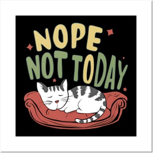 Nope Not Today Napping Kitty Posters and Art